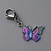 Butterfly Alloy Enamel Pendant Decoration LS-HJEW-WH0042-73A-1