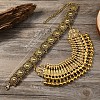 Ethnic Style Zinc Alloy Coin Tassel Statement Bib Necklaces for Women FS-WGFF897-01-4