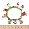 Christmas Alloy Enamel Charm Bracelets BJEW-B155-01A-KCG-3