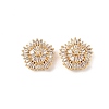 Brass Micro Pave Cubic Zirconia Beads KK-A259-11G-01-1