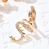 Brass Clear Cubic Zirconia Cuff Earrings EJEW-Q025-01A-G-4