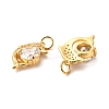 Brass Micro Pave Clear Cubic Zirconia Pendants ZIRC-P086-23G-3