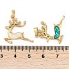 Chastmas Theme Brass Micro Pave Cubic Zirconia Pendants KK-U032-12G-3