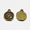 Antique Bronze Plated Alloy Rhinestone Charms ALRI-J152-F-NF-1