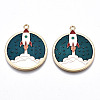 Eco-Friendly Alloy Enamel Pendants X-ENAM-Q437-016-NR-2