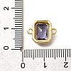 Brass Pave Glass Rectangle Connector Charms KK-Q043-09G-A-3