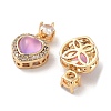 Brass Clear Cubic Zirconia Pendants KK-B102-05G-04-2