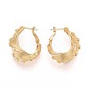 Twist Brass Hoop Earrings EJEW-T047-104G-2