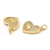 Rack Plating Brass Micro Pave Clear Cubic Zirconia Pendants KK-M253-02G-2