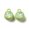Spray Paint Alloy Rhinestone Pendants PALLOY-S186-11H-1