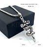 Vintage 304 Stainless Steel Snake Sword Shaped Pendant Punk Necklaces for Men LS-WD3410-6