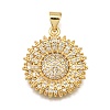 Rack Plating Brass Micro Pave Cubic Zirconia Pendants KK-K401-52B-G-1