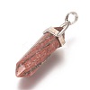 Natural Sesame Jasper/Kiwi Jasper Pointed Pendants G-WH0004-08-2