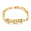 Brass Micro Pave Clear Cubic Zirconia Link Bracelets BJEW-F498-04B-G-2
