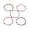 8mm Faceted Round Natural Agate(Dyed & Heated) Beaded Stretch Bracelets BJEW-JB10479-1