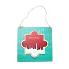 Eid Theme Density Board Wooden Wall Ornament Doorplate Pendants HJEW-C004-01A-1