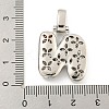 Brass Micro Pave Clear Cubic Zirconia Pendants KK-B099-01P-N-3