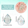 2 Strands Transparent Electroplate Glass Beads Strands EGLA-SP0001-24A-2