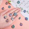 16Pcs 8 Style Eye Theme 304 Stainless Steel Rhinestone Pendants STAS-SZ0002-85MC-3