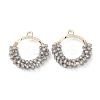 Brass Ring with Seed Beaded Pendants GLAA-K060-06G-04-1