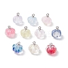 Transparent Spray Paint Glass Pendants PALLOY-JF03496-02-1