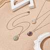 Teardrop Copper Wire Wrapped Natural Gemstone Pendants Necklace NJEW-JN03927-2