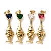 Brass Pave Cubic Zirconia Pendants KK-A271-05G-1