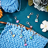 10Pcs 5 Style Ocean Fish Handmade Polymer Clay Pendant Stitch Markers HJEW-NB00033-4