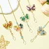 Natural Green Aventurine & Glass Pendant Decoration HJEW-FS00018-4