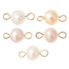 Natural Cultured Freshwater Pearl Connector Charms PALLOY-YW0001-52-1