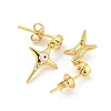 Star Real 18K Gold Plated Brass Dangle Stud Earrings EJEW-L269-107G-03-2