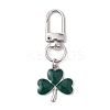 Lucky Clover Alloy Enamel Pendant Decoration HJEW-JM02502-02-1
