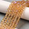 Transparent Electroplate Glass Beads Strands GLAA-F029-2mm-D18-4