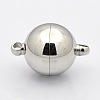Tarnish Resistant Round 304 Stainless Steel Magnetic Clasps with Loops STAS-N014-01-16mm-1