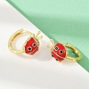 Ladybird Brass Micro Pave Cubic Zirconia Hoop Earrings EJEW-S277-02G-1