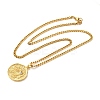 Brass Clear Cubic Zirconia Curb Chain Constellation Pendant Medal Necklaces for Women NJEW-U010-01G-04-2