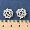 Flower Brass Micro Pave Clear Cubic Zirconia Bead Caps KK-A254-01B-S-2