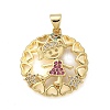 Brass Micro Pave Cubic Zirconia Pendants KK-M319-24G-01-1