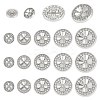 15Pcs 5 Styles 1-Hole Alloy Shank Buttons BUTT-NB0002-10P-1