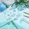 Hexagon with Polka Dot Pattern Food Grade Eco-Friendly Silicone Knitting Needle Stoppers DIY-NB0010-70-3