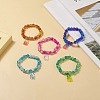 Bling Galss Round Beaded Stretch Bracelet BJEW-JB09241-2