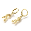 Brass Clear Cubic Zirconia Hoop Earrings EJEW-M045-01H-2