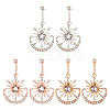 3 Pairs 3 Colors Crystal Rhinestone Sun with Moon Dangle Stud Earrings EJEW-AN0001-72-1
