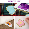 Lightning Bolt & Castle & 5-Petal Flower & Letter A~Z & Heart & Rainbow Towel Embroidery Style Cloth Iron on/Sew on Patches DIY-GL0004-17-4