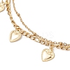 304 Stainless Steel Tassel Double Layer Anklets for Women AJEW-AN00704-03-4