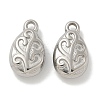 Anti-Tarnish 304 Stainless Steel Charms STAS-Q334-02P-1