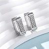 304 Stainless Steel Rectangle Hoop Earrings EJEW-D331-15P-4