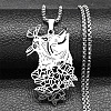 201 Stainless Steel Pendant Necklaces NJEW-C066-19P-1