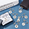 9Pcs 9 Style Graduation Theme 201 Stainless Steel Keychain Clasps KEYC-PH0001-52-2