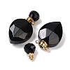 Natural Obsidian Faceted Teardrop Bottle Pendants G-A225-02G-07-2